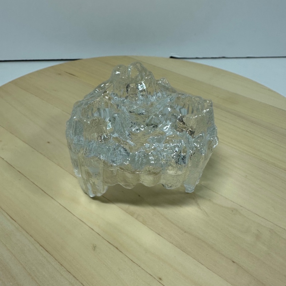 VTG L E Smith Ice Crystal Reversible Candle Holder Either A Pillar Or 3 Tapers